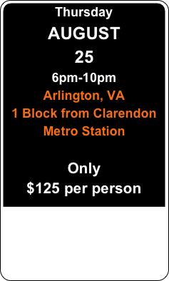 Thursday&amp;#10;AUGUST&amp;#10;14&amp;#10;6pm-10pm&amp;#10;NRA Range Fairfax, VA&amp;#10;&amp;#10;Only&amp;#10;$125 per person&amp;#10;